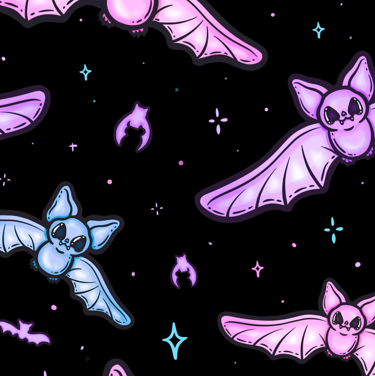 Pastel Goth Bats Adult Soft Bamboo Joggers! Spooky Basics!