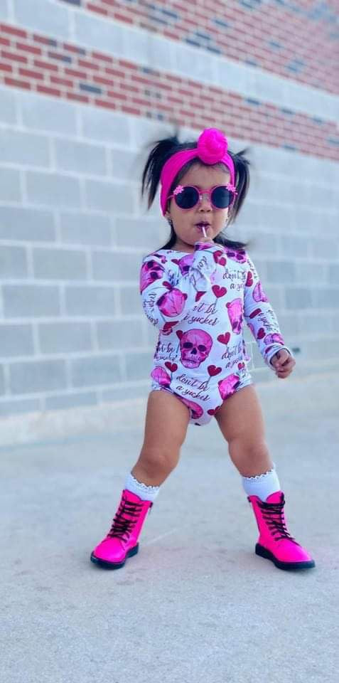 It's a RAD Valentines 80s Hot Pink + Black Combat Boots!