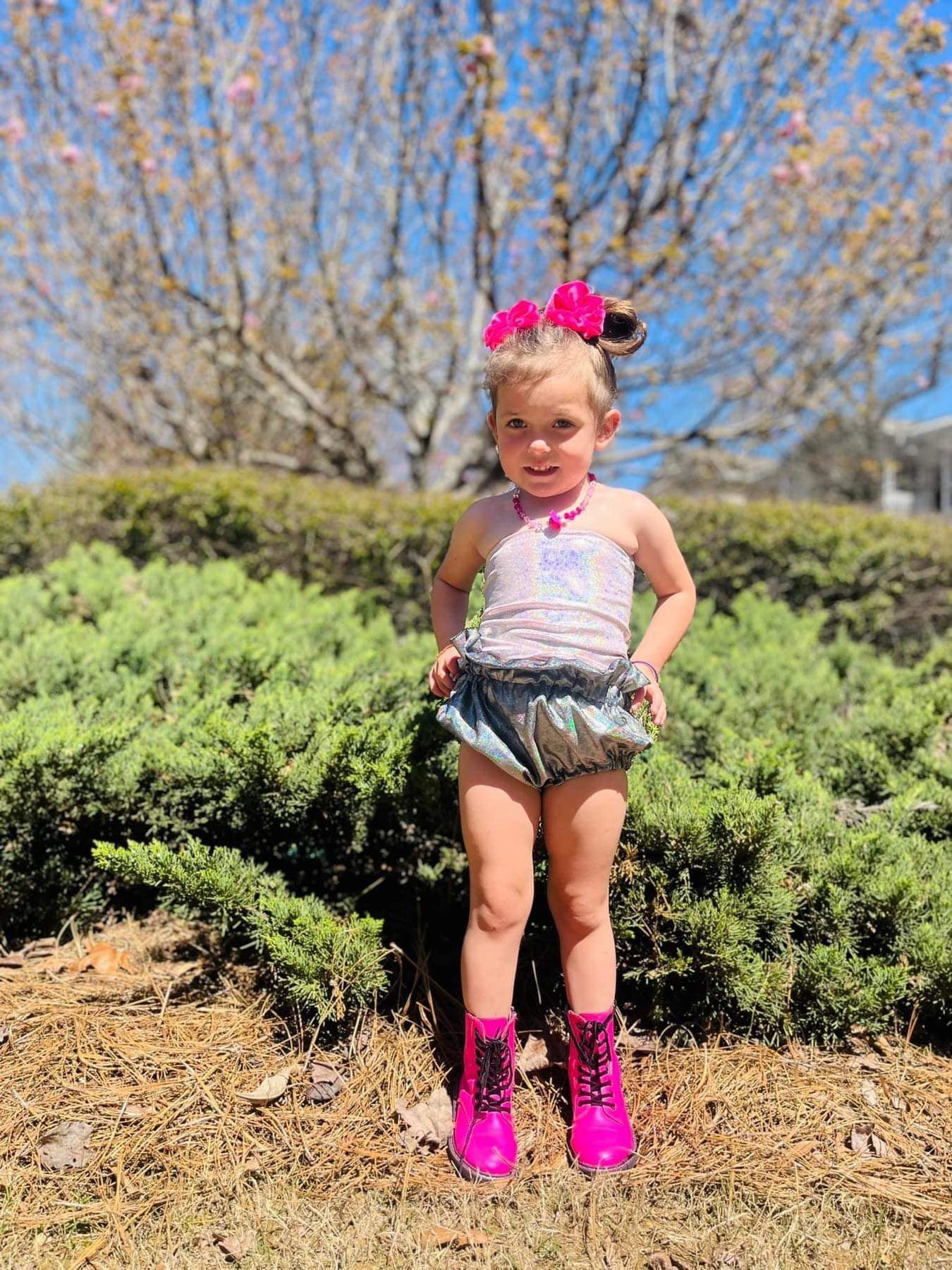 It's a RAD Valentines 80s Hot Pink + Black Combat Boots!