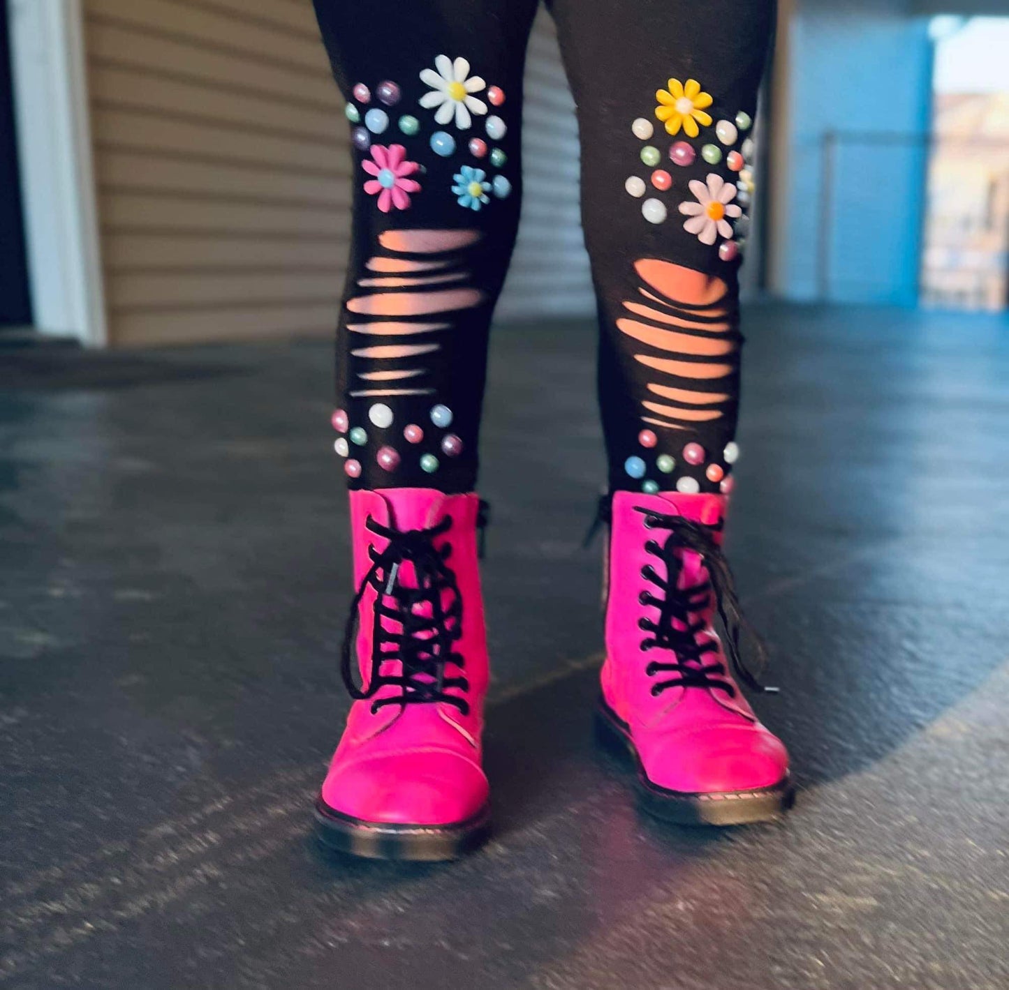 It's a RAD Valentines 80s Hot Pink + Black Combat Boots!