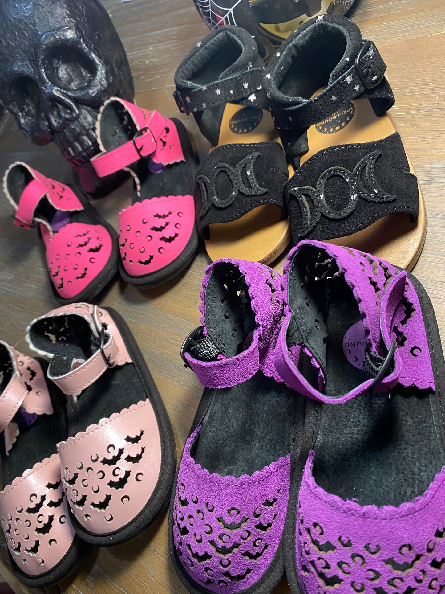 READY TO SHIP- Gothy HOT PINK Batty Eris Flats + Moon and Bat Cut Outs!