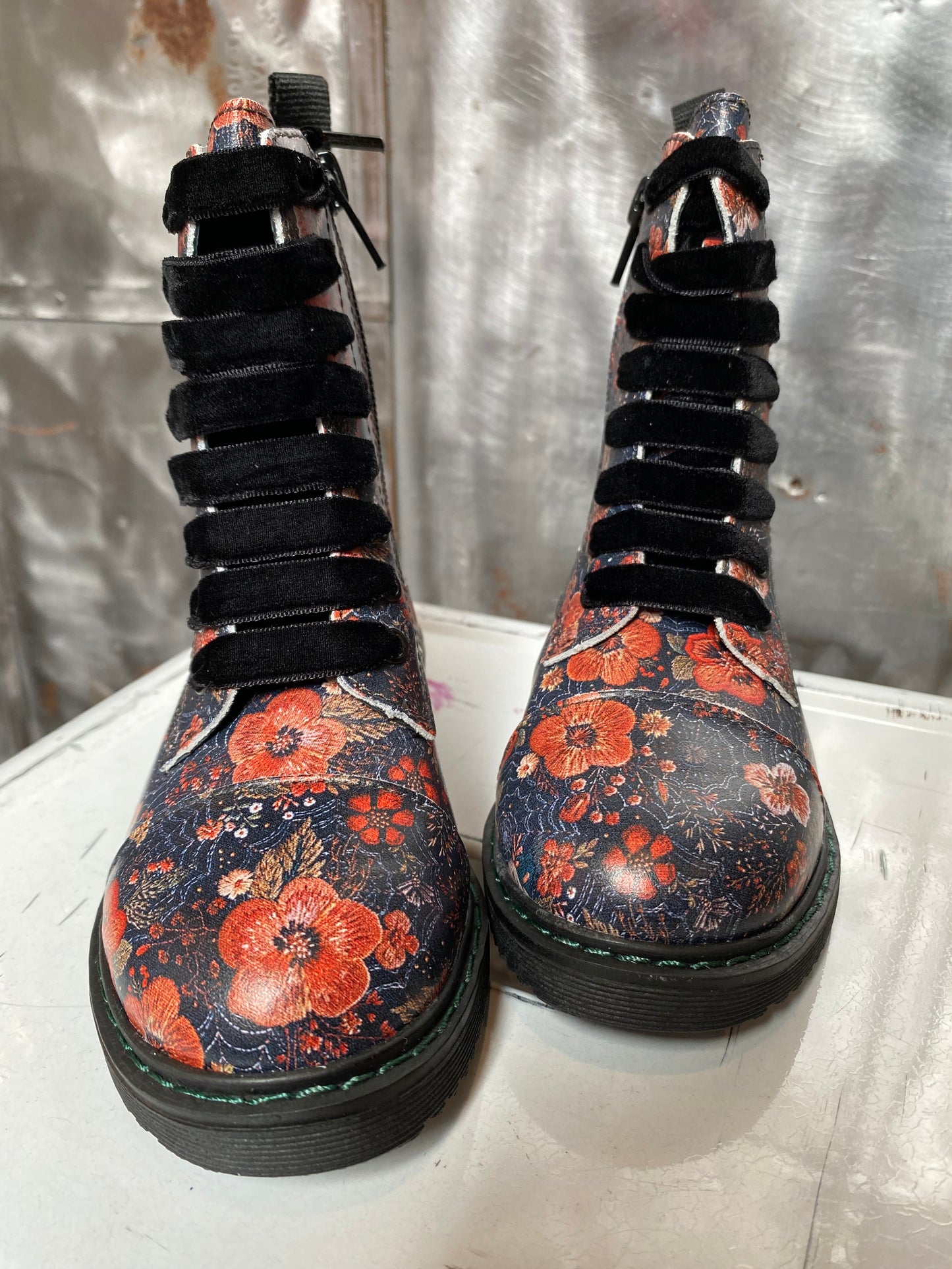 READY TO SHIP VICTORIAN SALEM FLORAL FAUX EMBROIDERY COMBATS