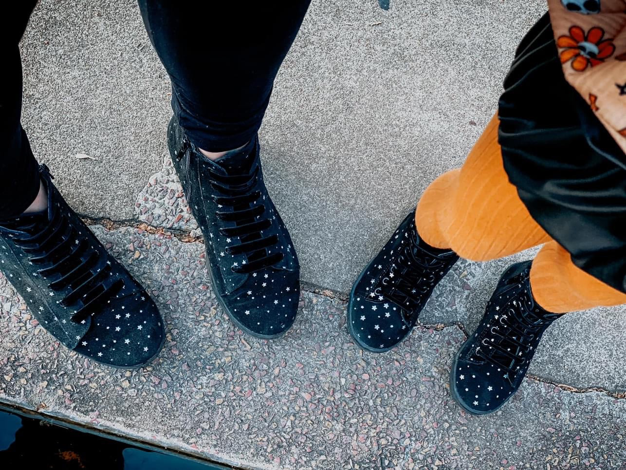 Witchy Starseed Hightops + Black + Silver Stars!!
