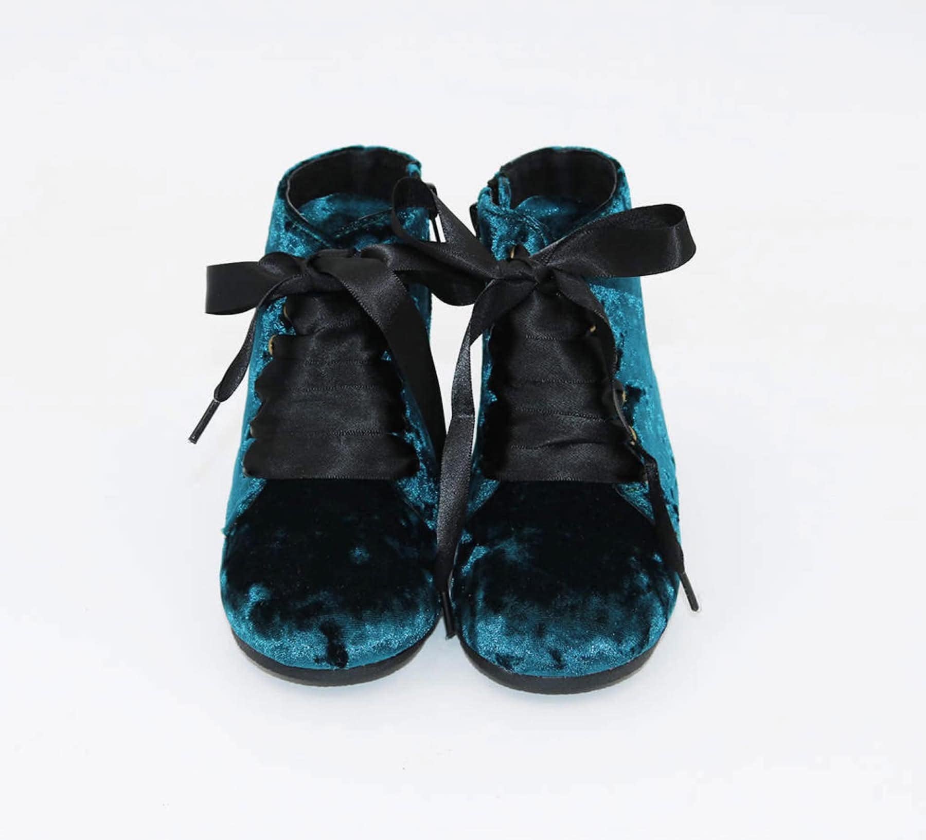 Teal velvet boots online