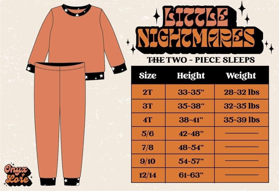 Ready to Ship Starbie Ghouls-- Pastel Goth Vibes Two Piece Bamboo Pajamas