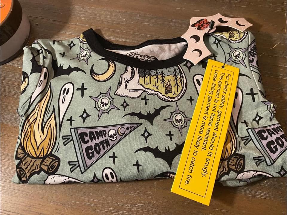 Camp Goth Wanderlust Two Piece Lounge Set! Bats + Spooky Camping!