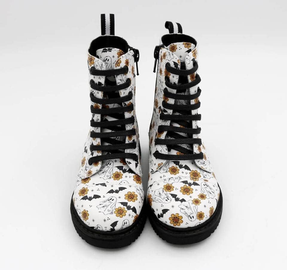 Ready to ship! Fall Ghosties Cute Spooky Pumpkin Floral + Bats Combats!