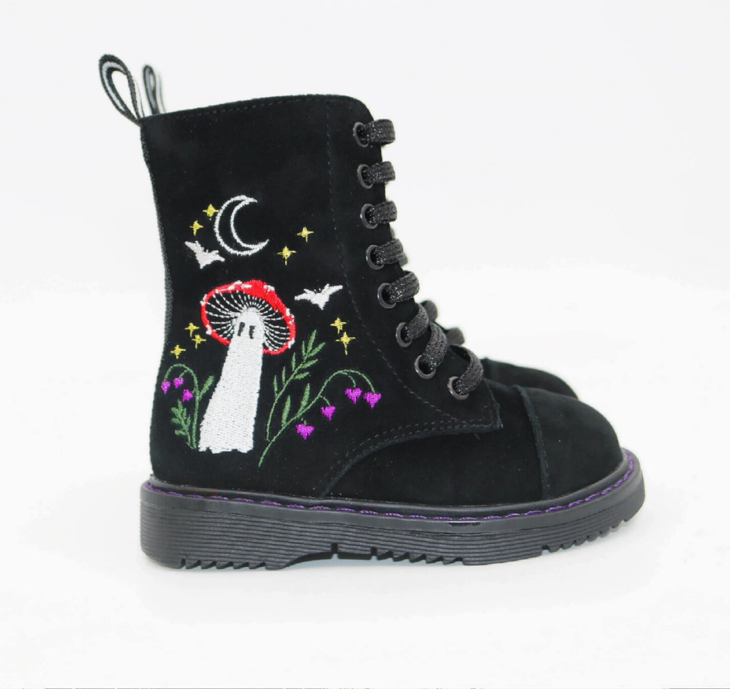 READY TO SHIP- Mushroom Ghostie + Cottage Core Vibes Embroidered Combat