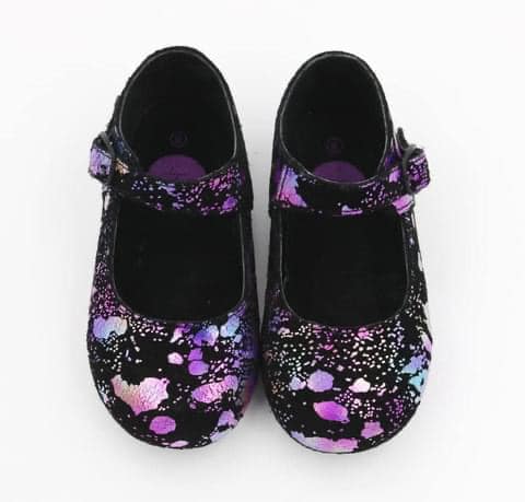 Ready to Ship- Lilith Curvy Love Potion Mary Janes! Pink Hologram + Purple shimmer!