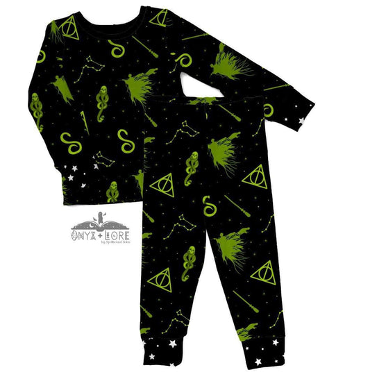 Ready to ship--Little Dark Wizards Two Piece Bamboo Set!