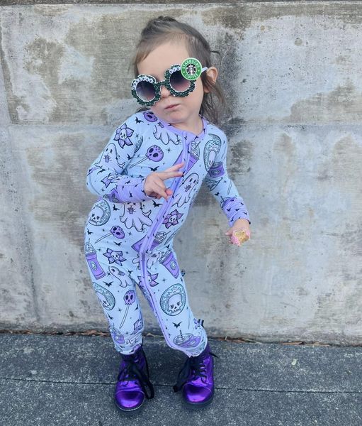 Ready to Ship Starbie Ghouls -- Pastel. Goth Vibes Bamboo Zip Pajamas
