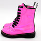 Pink Punk Hologram Punk Combats Boots w/ Hot Pink stitching!