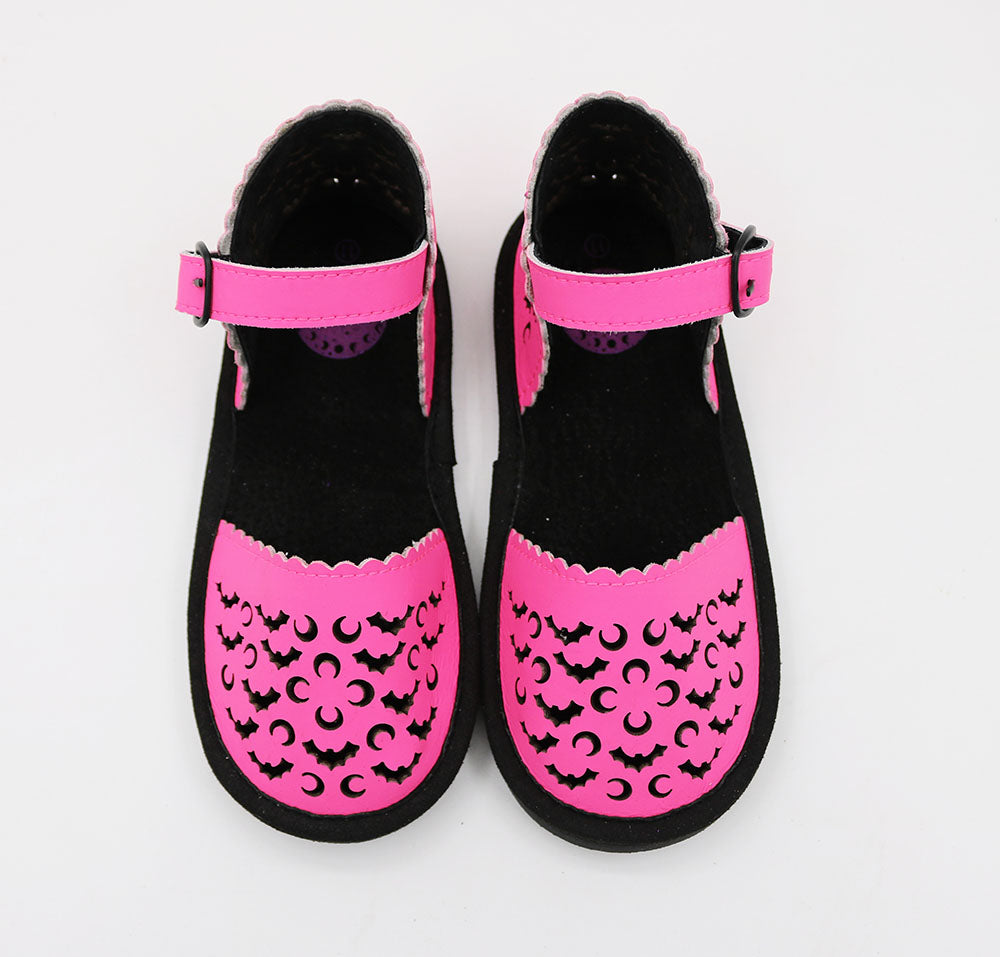 READY TO SHIP- Gothy HOT PINK Batty Eris Flats + Moon and Bat Cut Outs!