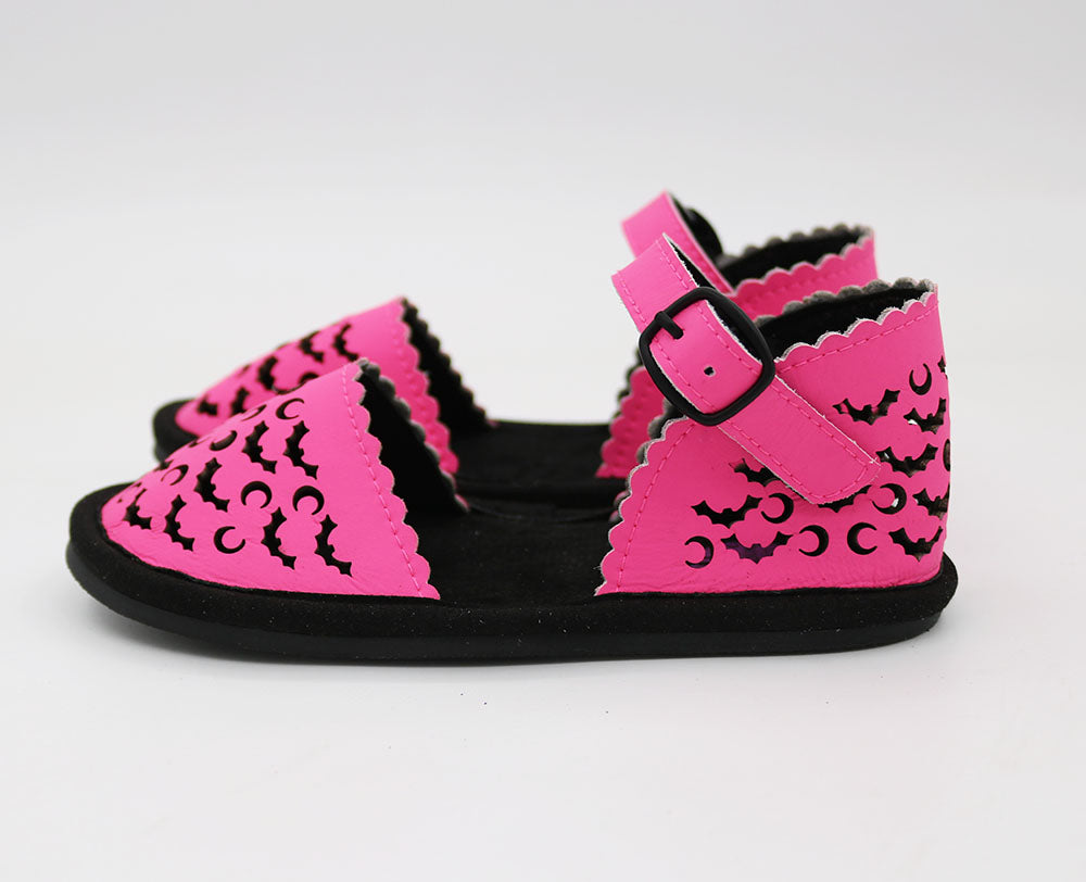 READY TO SHIP- Gothy HOT PINK Batty Eris Flats + Moon and Bat Cut Outs!