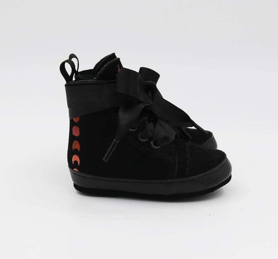 Not Just a phase Luxe Embroidered Moon Hightops w/ Star tongue Embroidery! Witchy