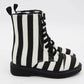 Ready to Ship- Spooky Burton Canvas Combat Boot- Thick stripes! Halloween VIbes