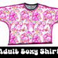 Adult LONGER BOXY SHIRT!-- Fairy Wildlife Friends! Rainbows + Opossum + Raccoon Besties!