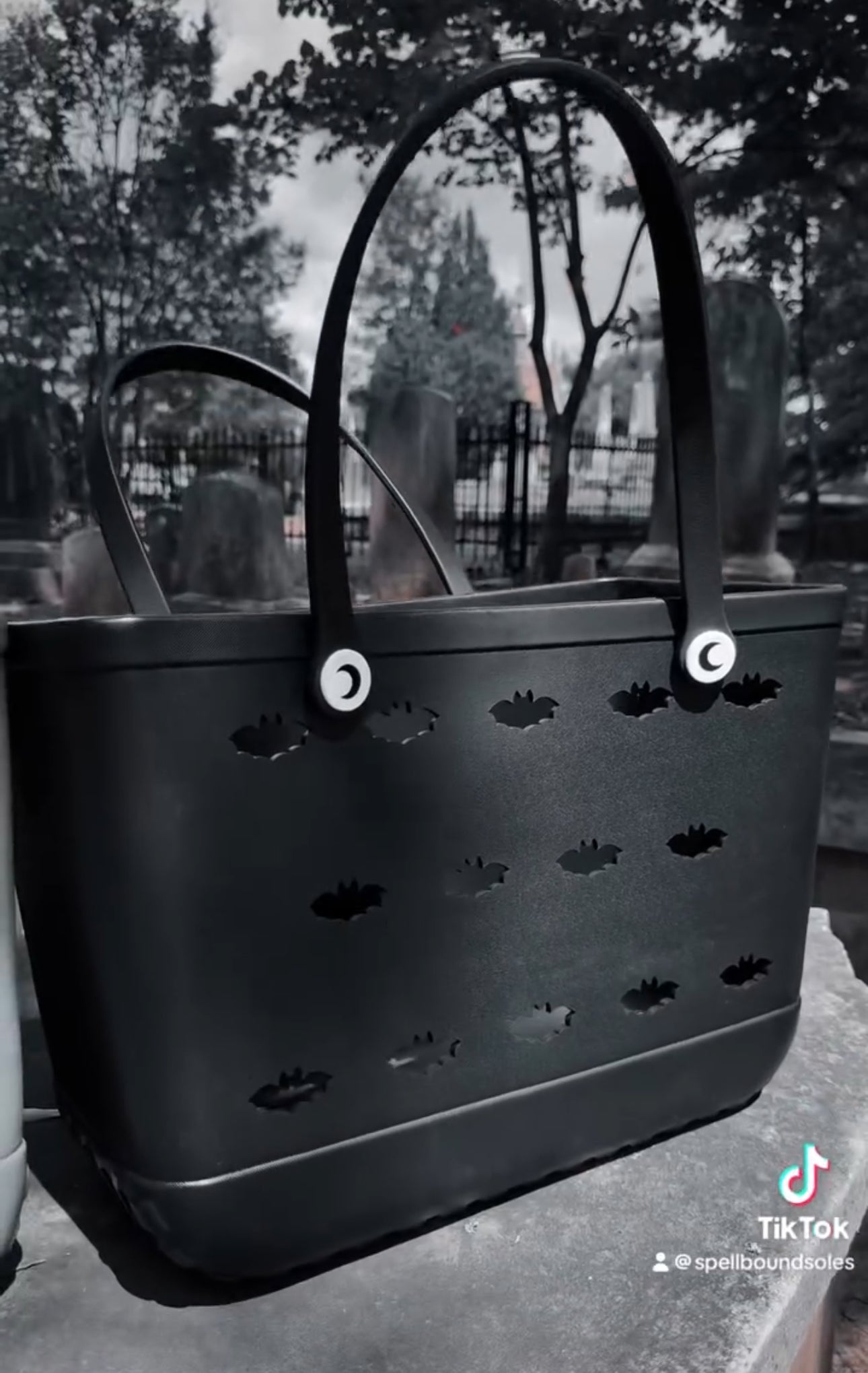 The Batty: New Black Bats Hag Bag! BATS Both sides! Waterproof, Spooky Ghoul!