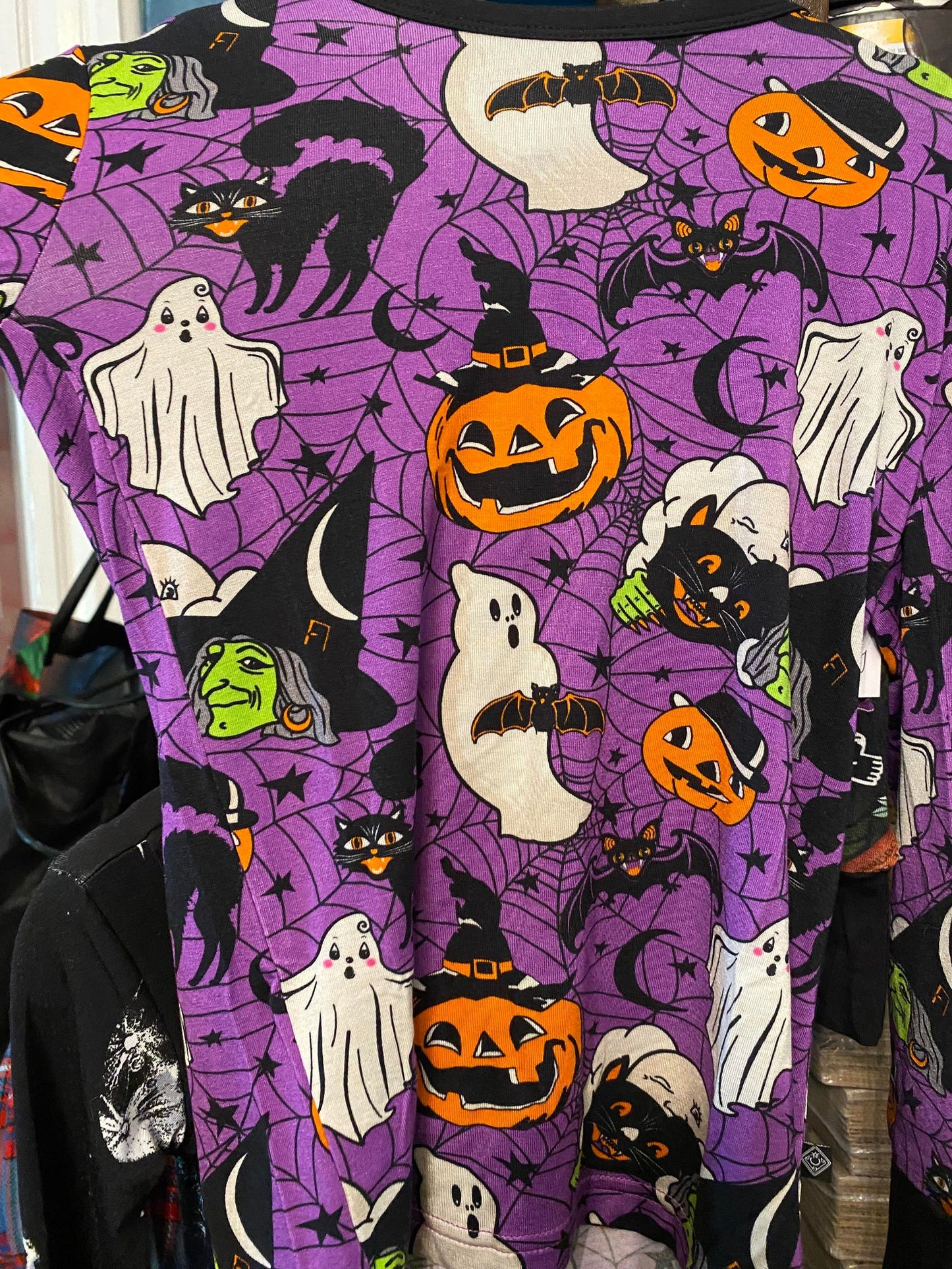 Ready to Ship-Vintage Halloween Two Piece-- Witches, Ghosts and Pumpkins!