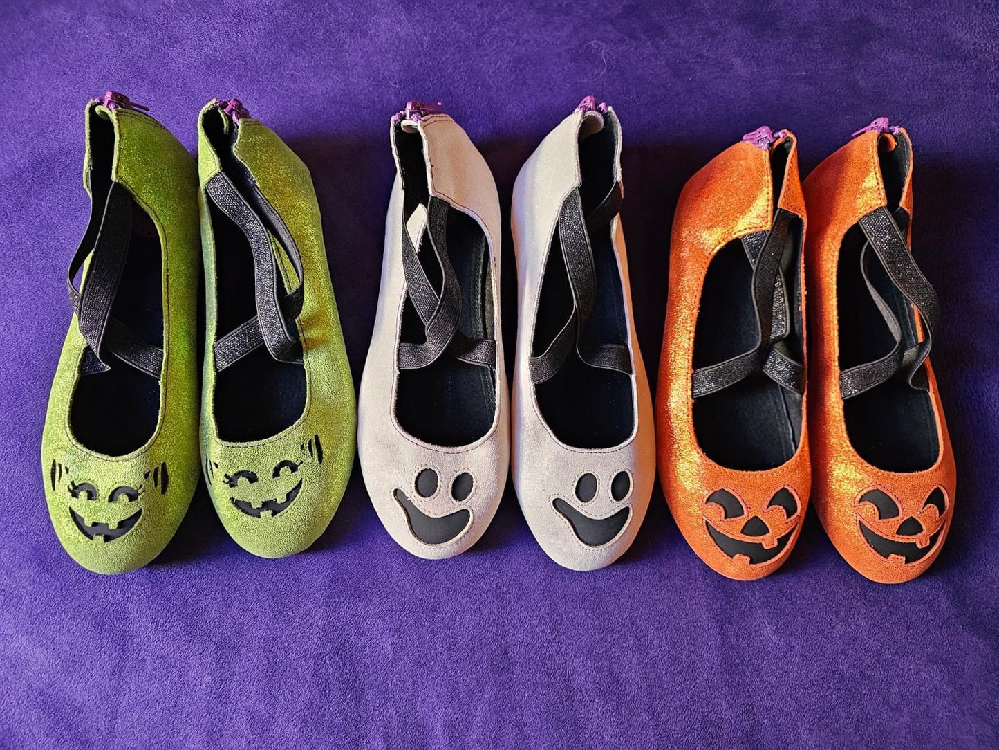 Ready to ship— McWitchy Green + Matte black Aura X Flats! Spooky Halloween!