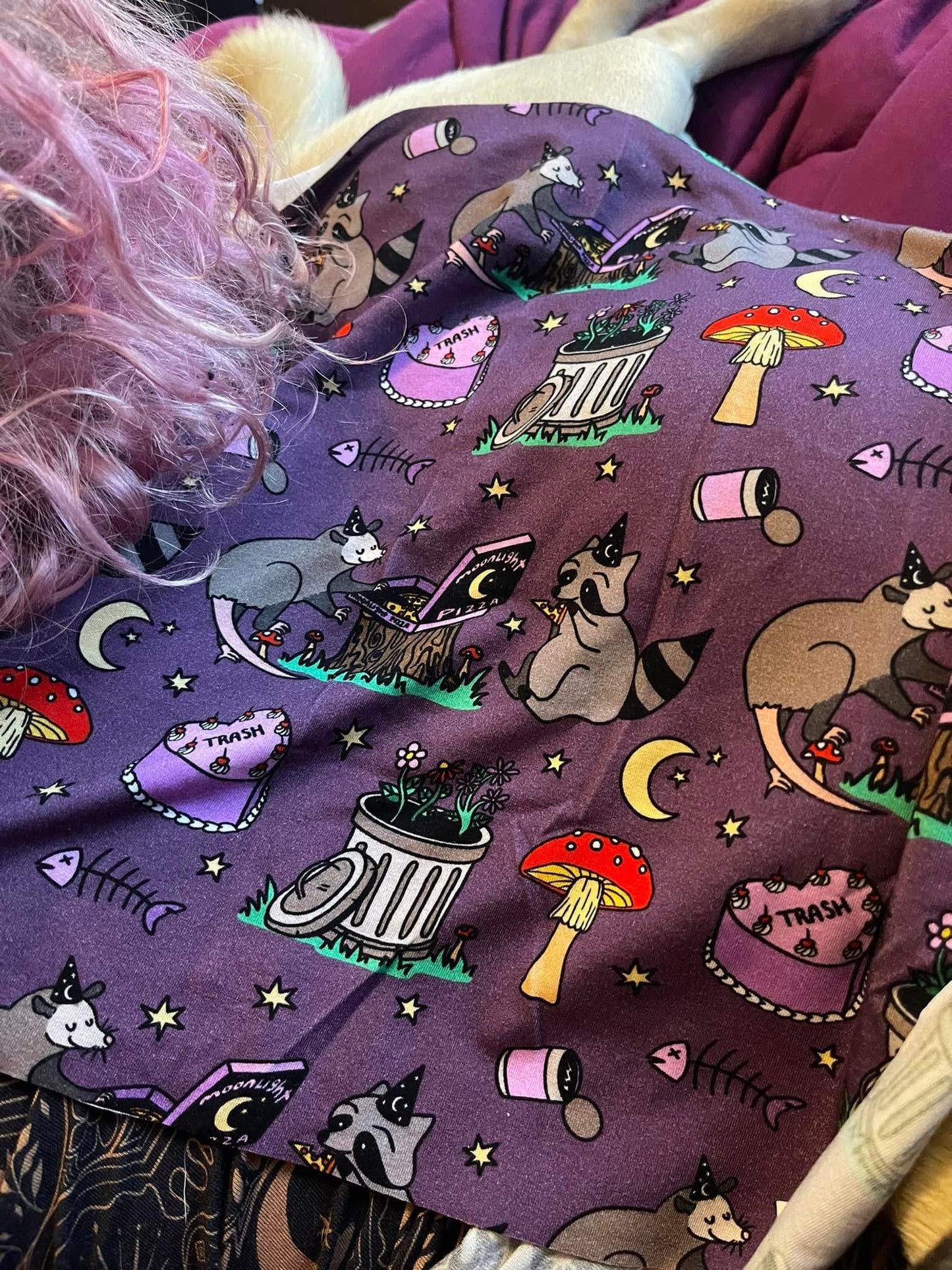 Bestie Trash Party Two Piece Bamboo Set! Opossum + Raccoon + Bats! Witchy Birthday!