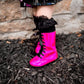 EXTRA TALL- ISA Punk Doll Pink Hologram Nyx Boots + Ribbon Laces + Booties