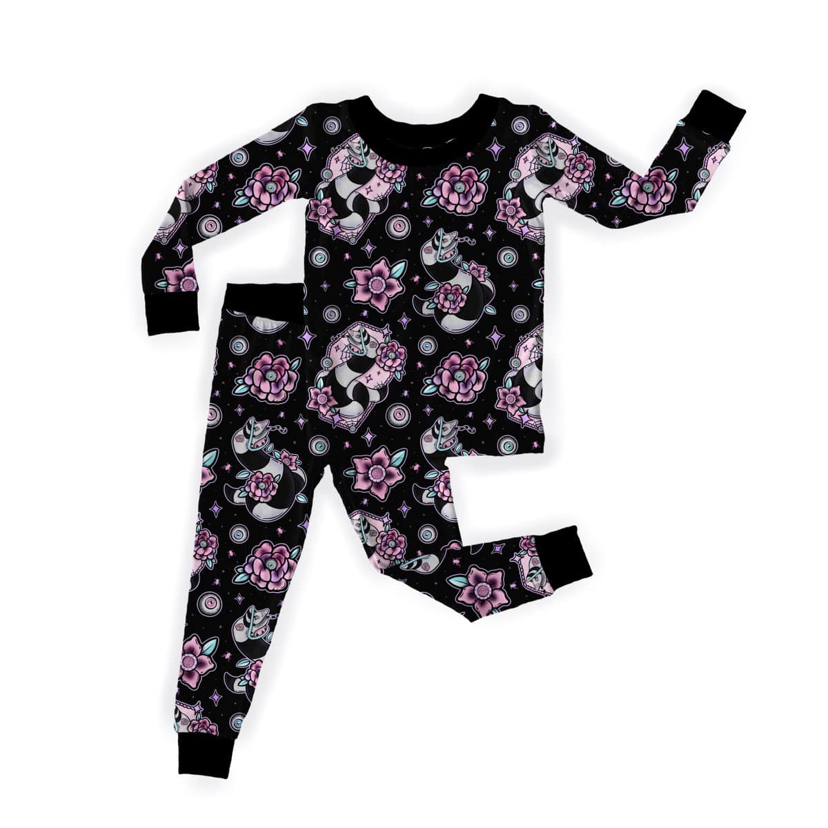 READY TO SHIP -- SANDWORM FLORAL TATTOO TWO PIECE BAMBOO SET! ! (all sizes!)