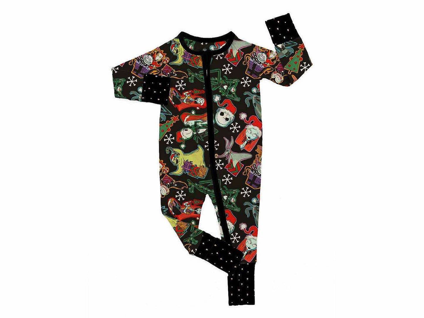 Ready to Ship- Nightmare Jack Christmas Bamboo Zip Romper!  Nightmare