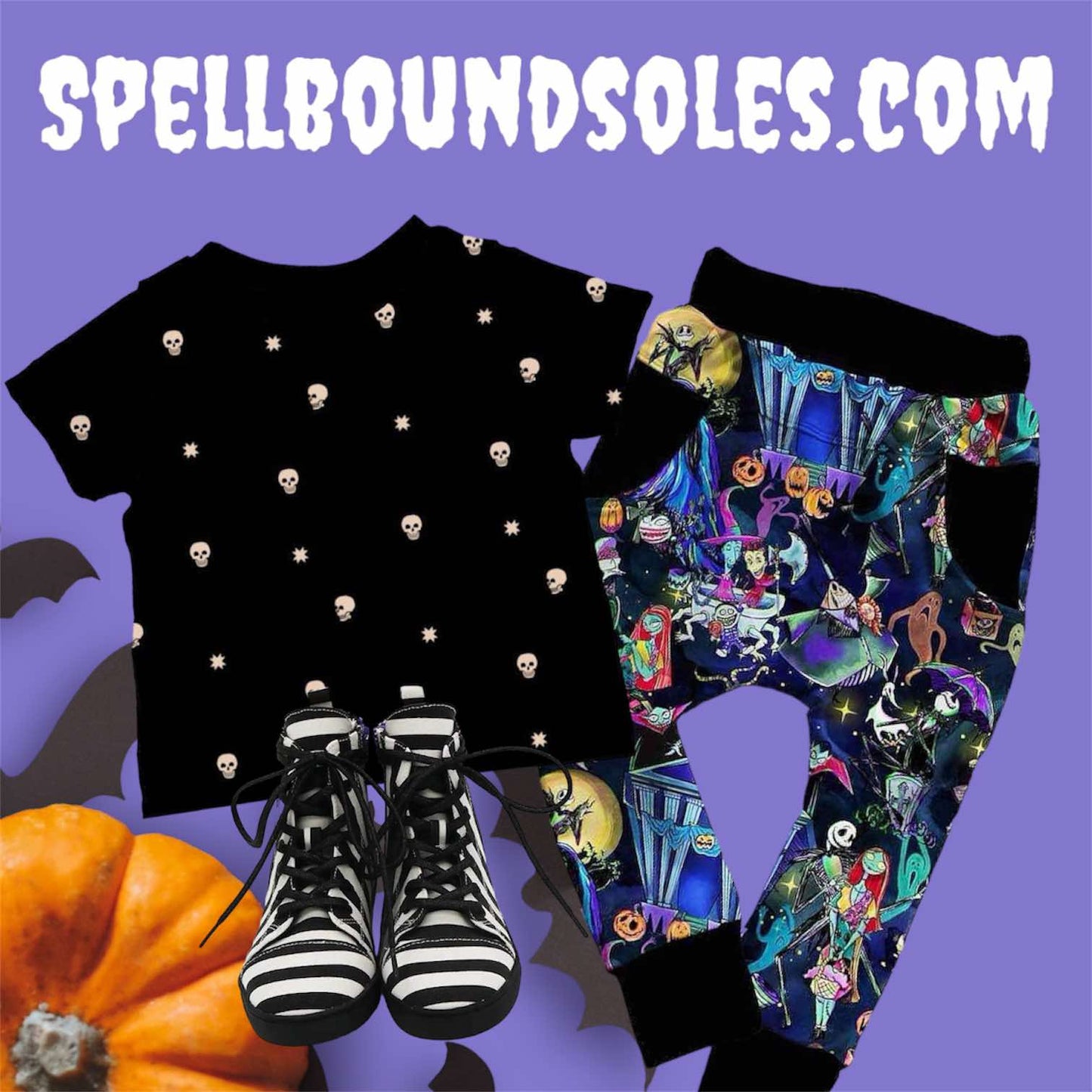 Nightmare Spooky Halloween Town Storyteller Daywear Terry Joggers!