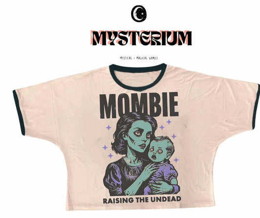 MOMBIE Adult Gothic Zombie + Spooky Mama Bamboo Oversized Boxy t-shirt! Flowy + Comfy!