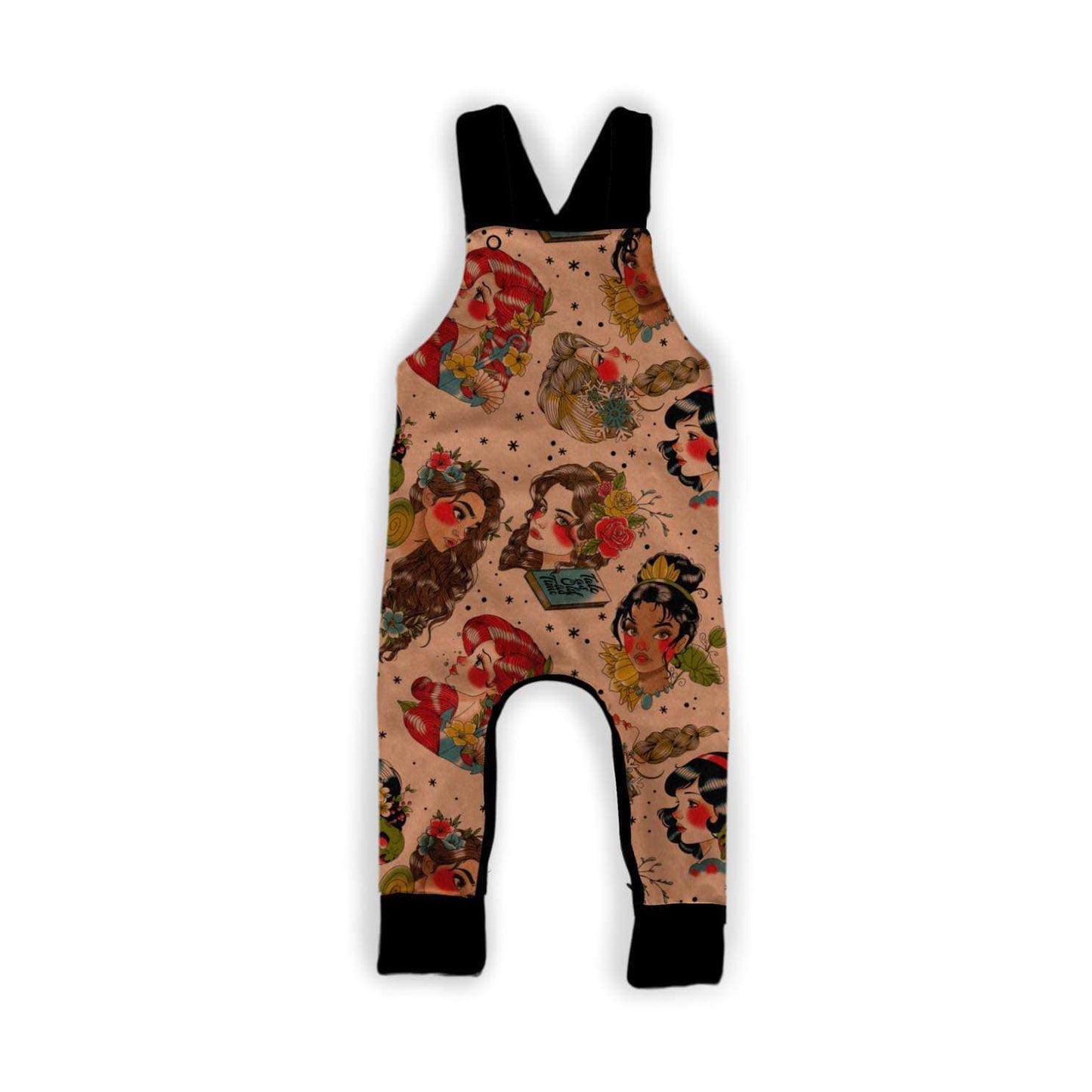 Vintage Tattoo Magical Princess Hipster Overalls! Perfect for Magical Castles!