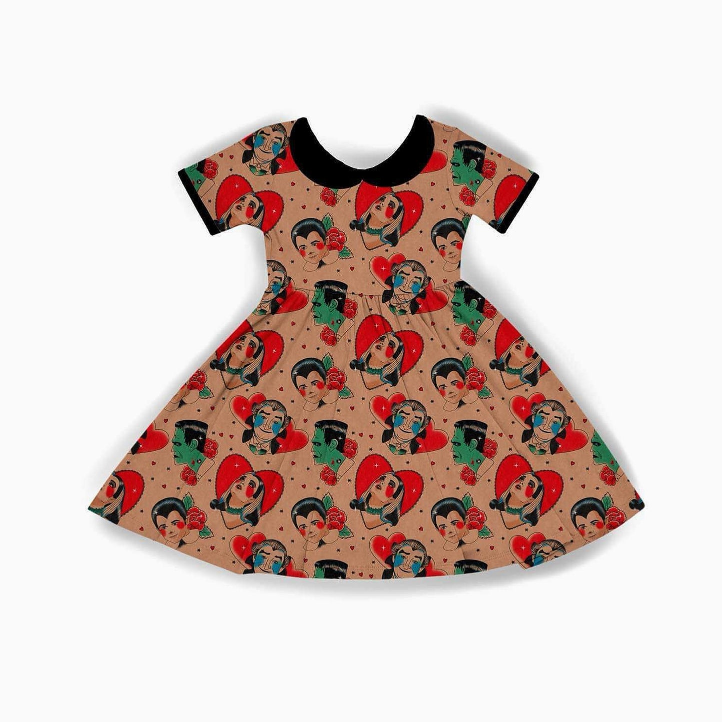 Eddie + Grandpa + Vintage Spooky Family Bamboo twirl Dress! All sizes!