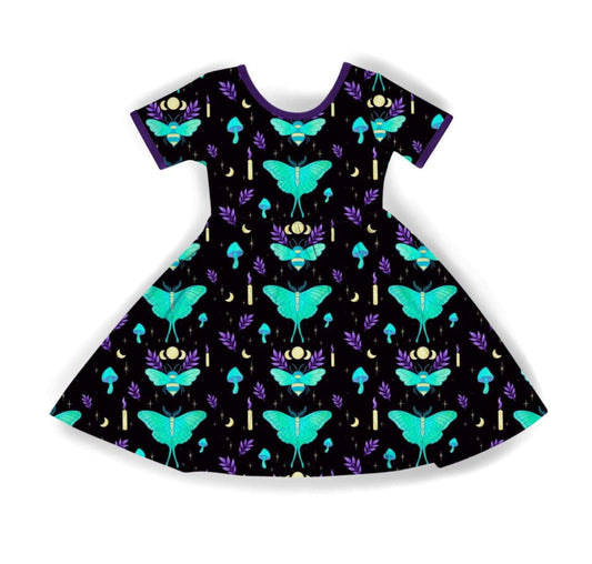 Light the Way Lunar Moth + Bee Lunar Witchy Magic Empowerment Twirl Dress