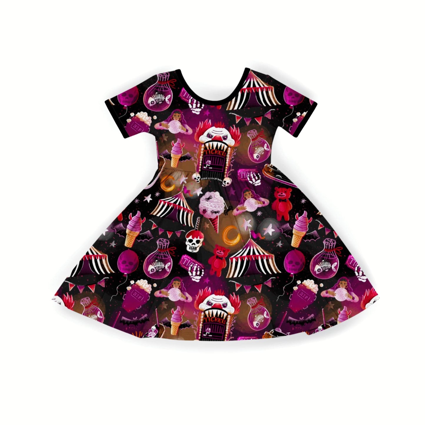 Spooky Summer Carnival Twirl Dress! Hearse Bumper Cars + Creepy Snacks + Fortune Teller!