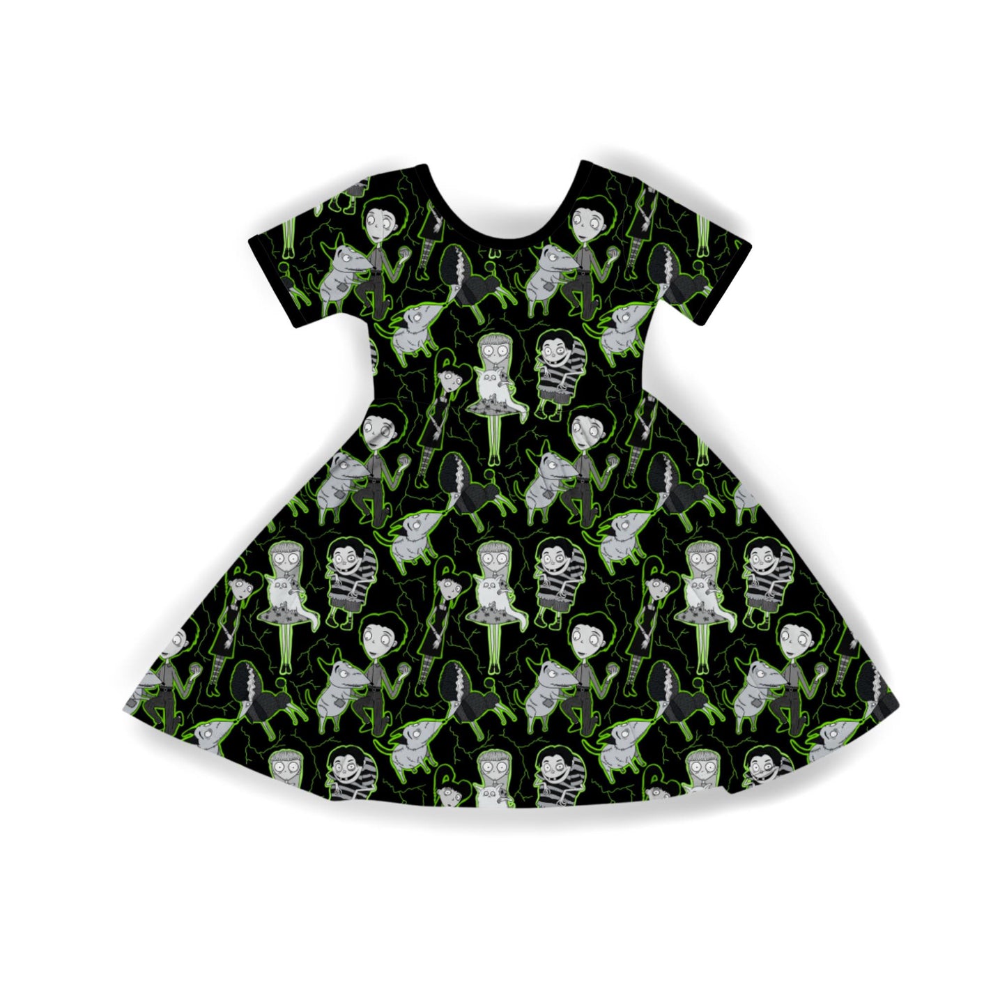 Franken Spooky Dog + Burton Friends Gothy Twirl Dress!