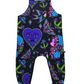 Ready to Ship- The Moody Traditional Tattoo Alt Vday Bamboo Overalls! Crying Heart!