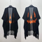 Ready to ship! Fringe Adult Oversized Black + Pumpkin face Halloween Spooky Girl Spellduster!