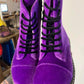 READY TO SHIP:  The Amethyst Purple Velvet Modern 90s Combats