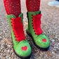 Ready to Ship! You're a  MEAN ONE Green Christmas COMBAT Boots w/ Heart!