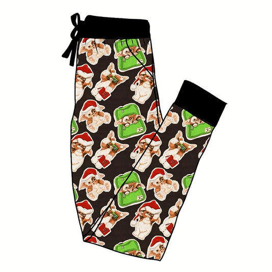 Ready to Ship- Creepy + Cute Gremlin Christmas Adult Joggers! Movie Magic!