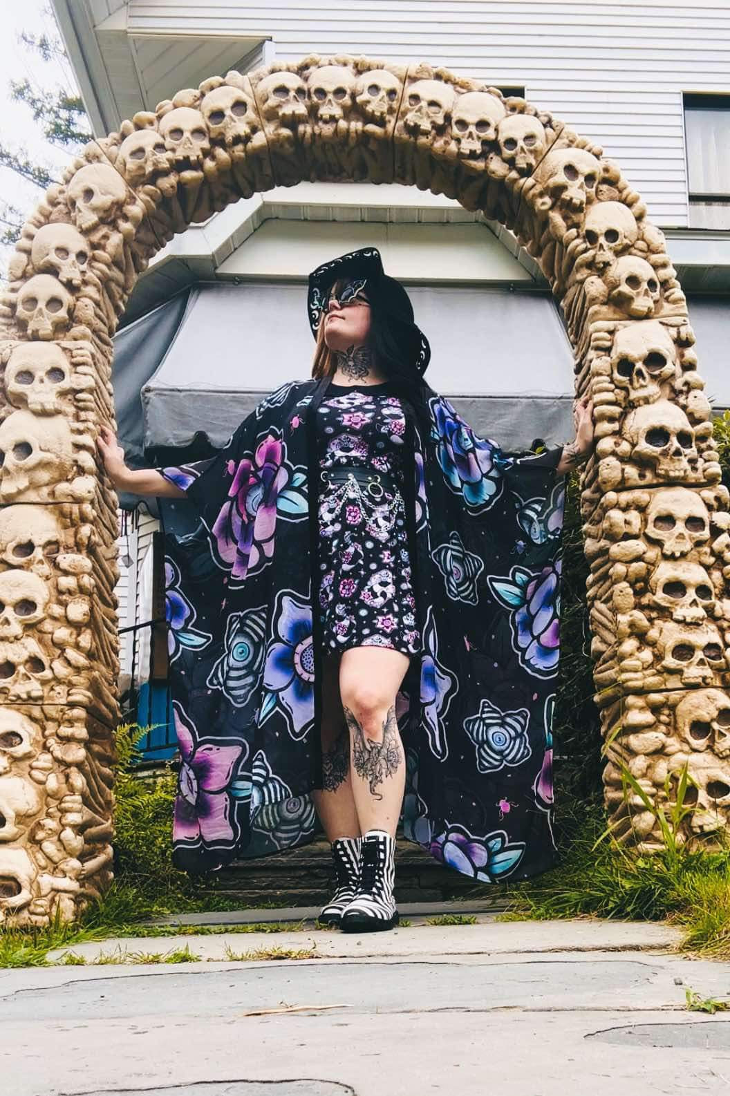 Ready to ship! Beetle Spooky Floral Spellduster Coverup/ Layering Piece!