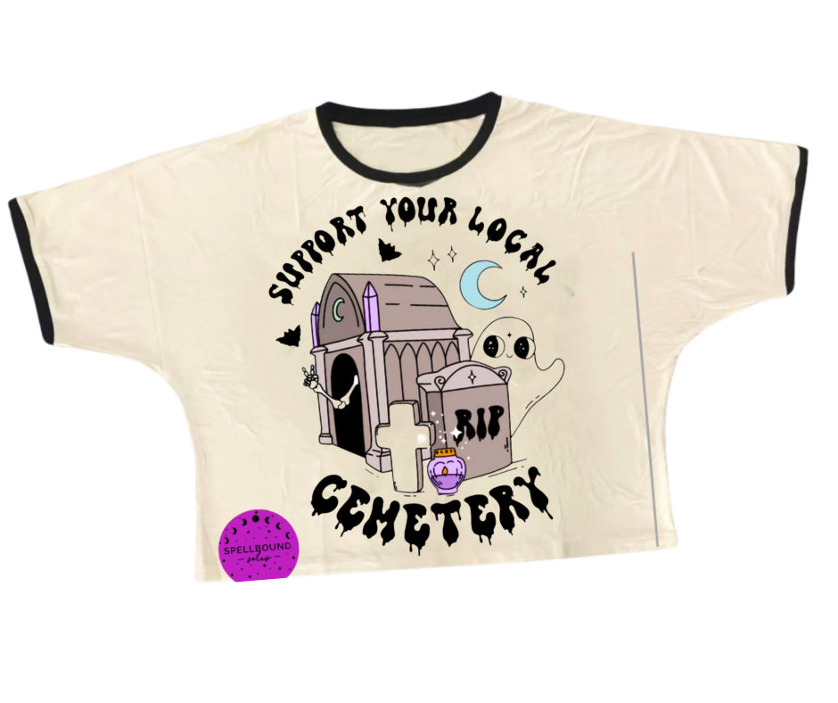 NEW OVERSIZED SUPPORT YOUR LOCAL CEMETERY GHOSTIE NEW ORLEANS BAMBOO SHIRT!