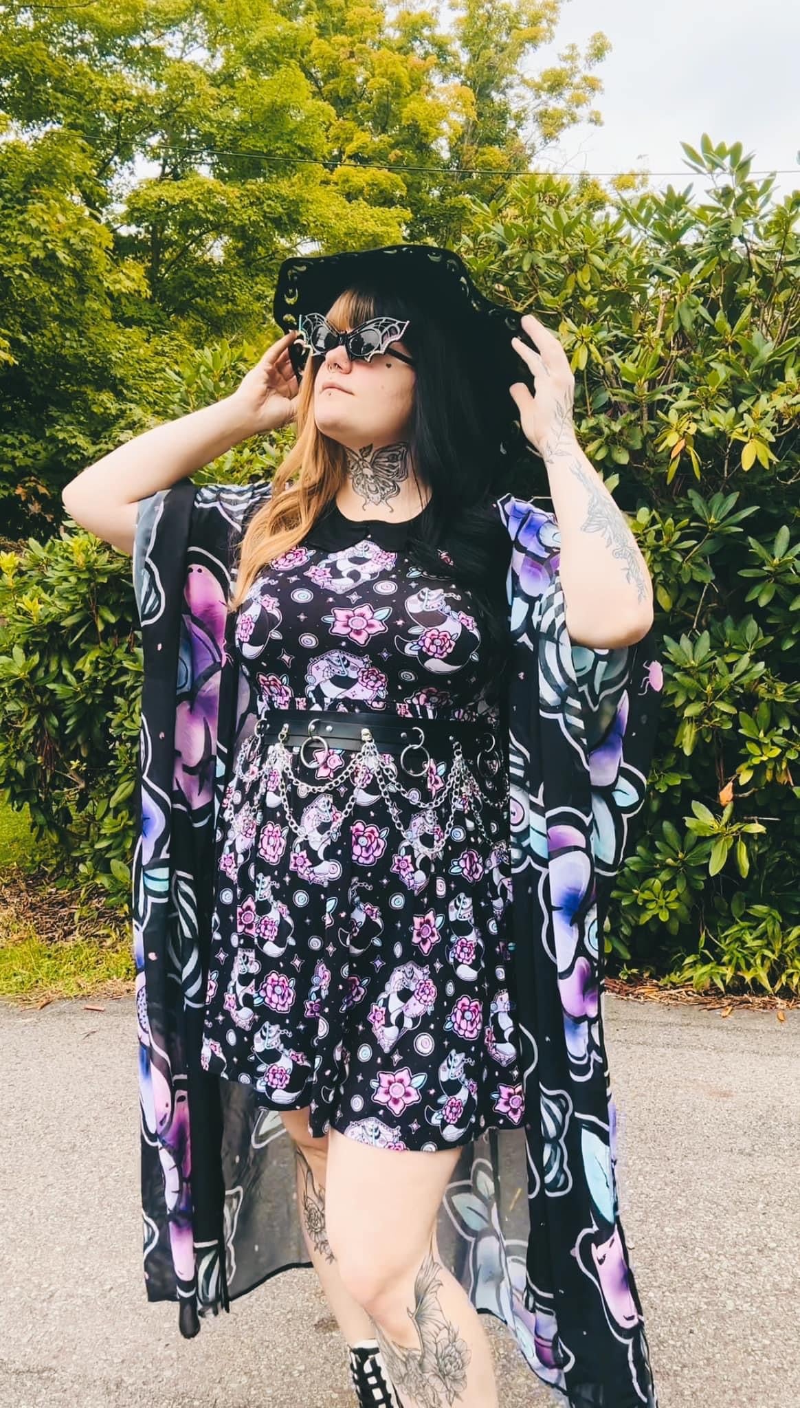 Ready to Ship! TATTOOED SANDWORM BEETLE BAMBOO TWIRL DRESS! (all sizes)