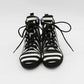 New Burton Black + White Stripe Vintage HIGHTOPS with Black zipper!