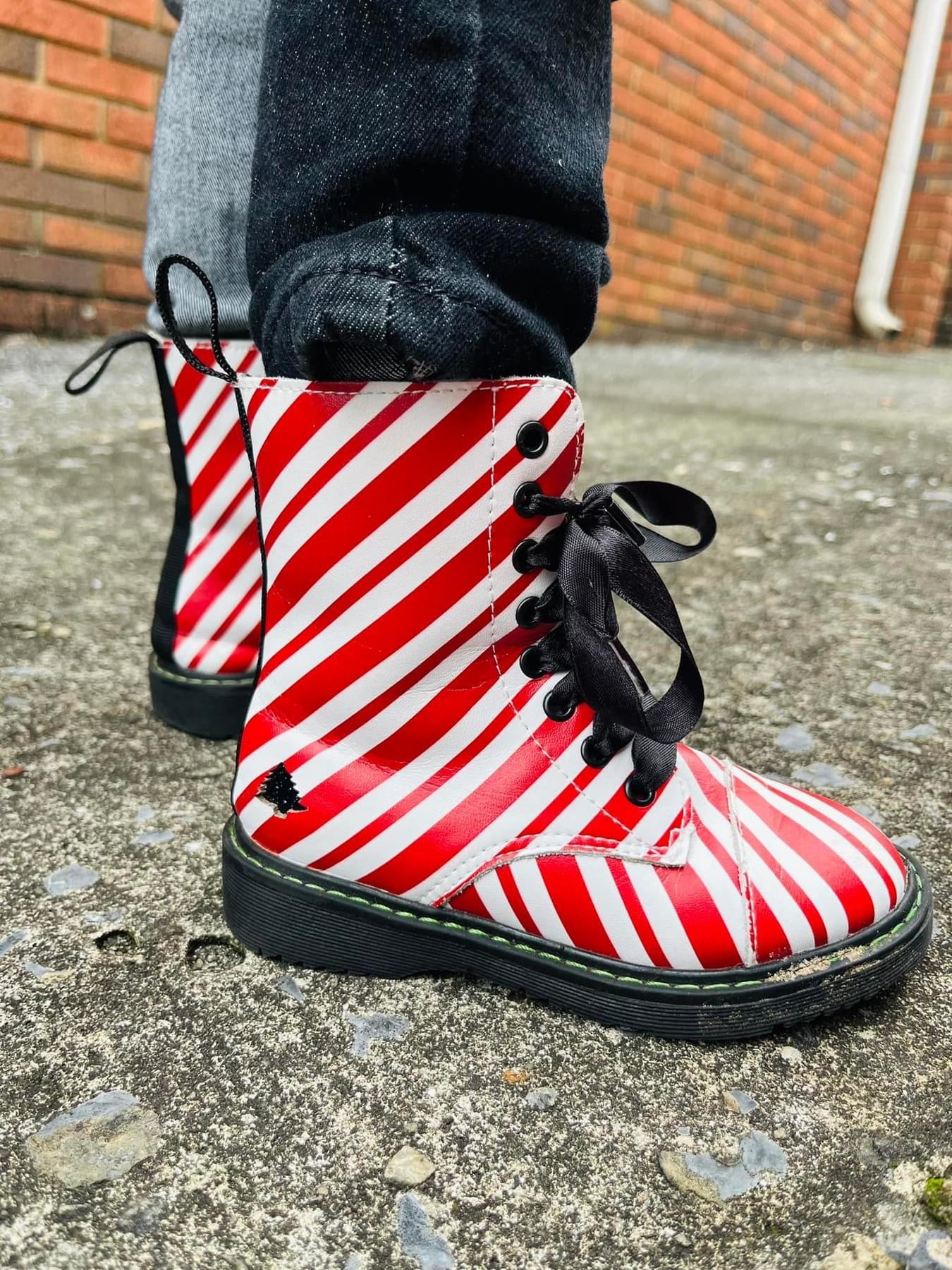 READY TO SHIP-Candy Cane Red + White Striped Combats!