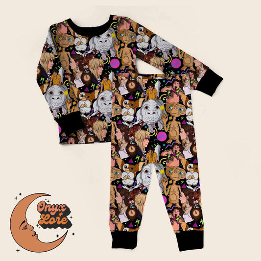 BLACK FRIDAY: 1980s Movie Night Mash up Two Piece Bamboo Set! Never Say Die! Phone Home! Babe with Power!