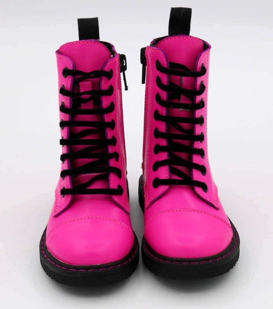 It's a RAD Valentines 80s Hot Pink + Black Combat Boots!