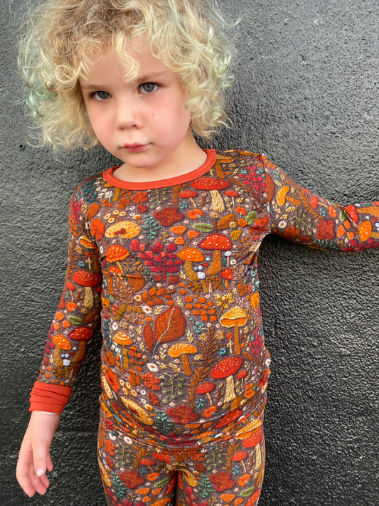 Ready to Ship- Embroidered Mushroom + Cottage Core Vibes Two Piece Bamboo Set!