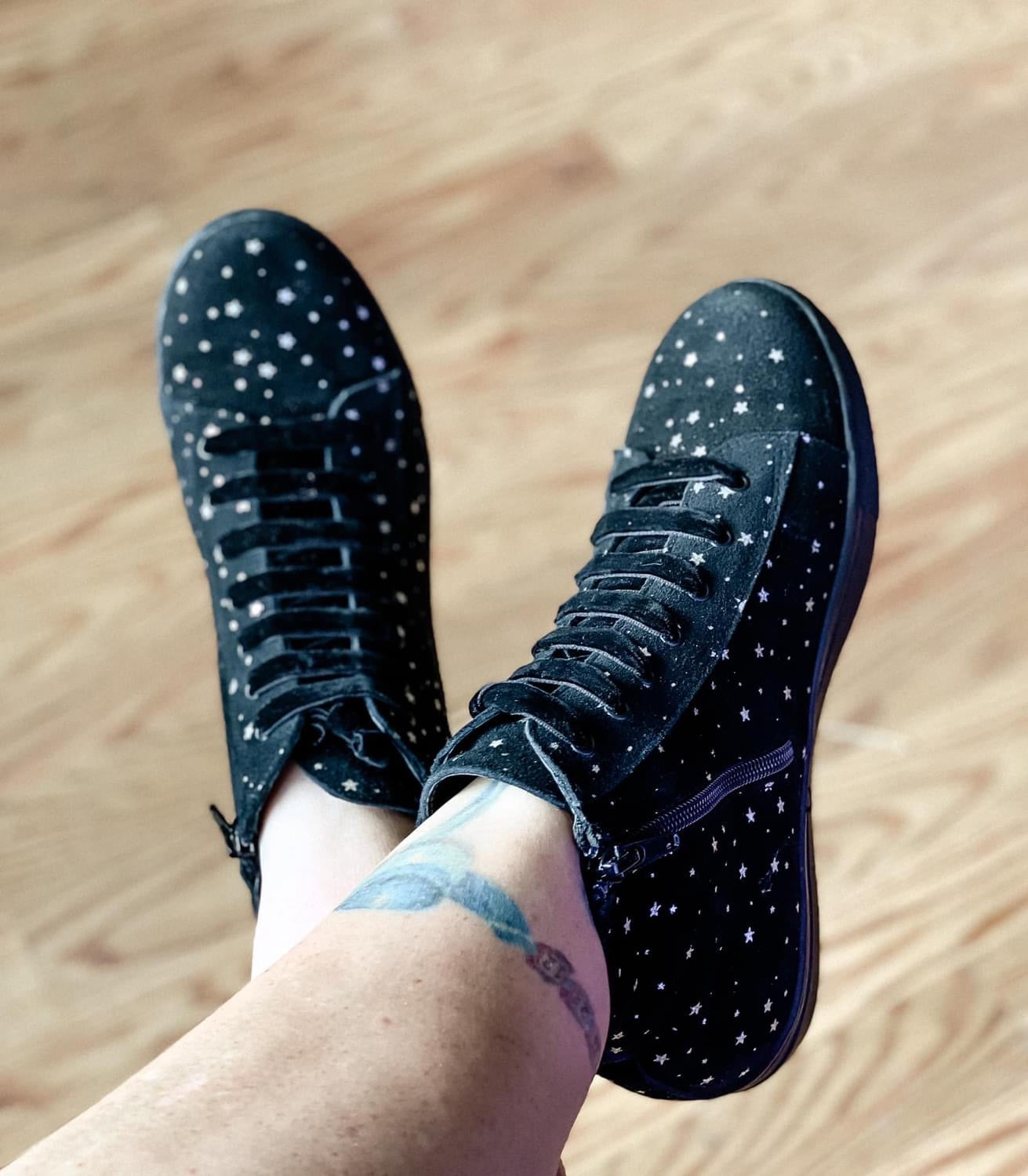 Witchy Starseed Hightops + Black + Silver Stars!!