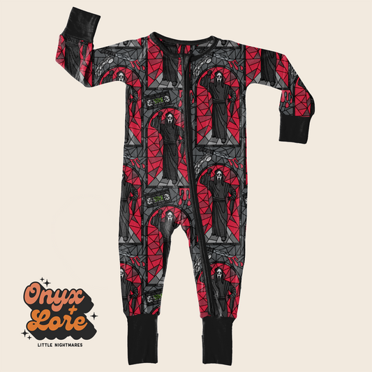 Ready to Ship-Ghost Face Scary Movie Zip Romper! What's your favorite Scary Movie!